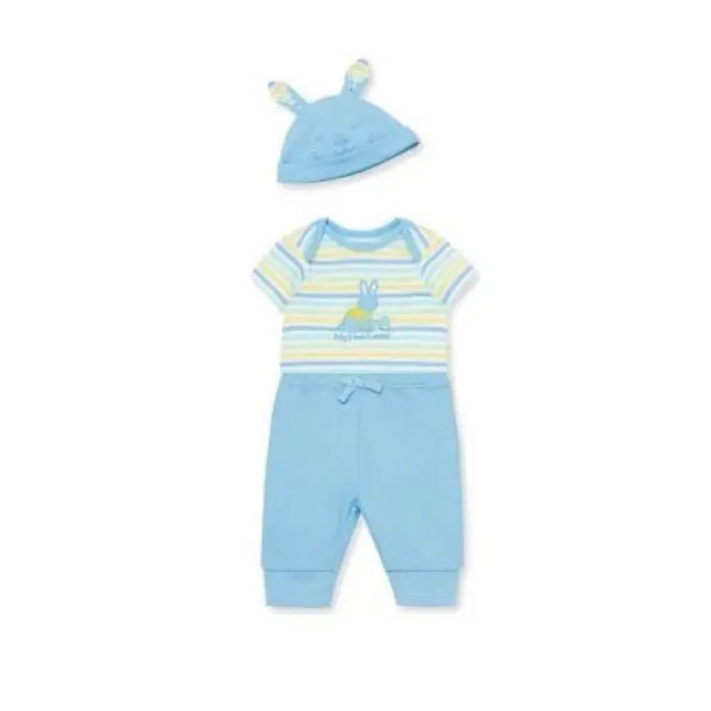 LITTLE ME BOYS 9M “My First Easter” 2 Piece Pant Set with matching hat